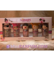 Kokeshi Valeria Attinelli, coffret de 5. The mini art Kokeshi collection